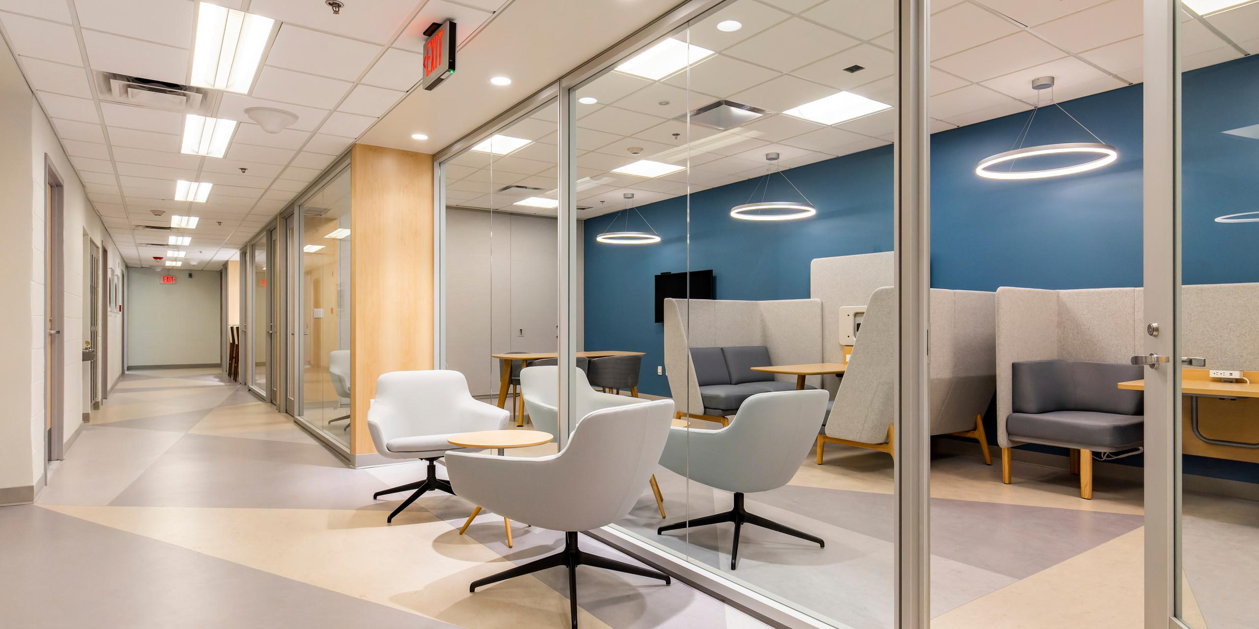 Image of collaborative lounge area in Clark Hall